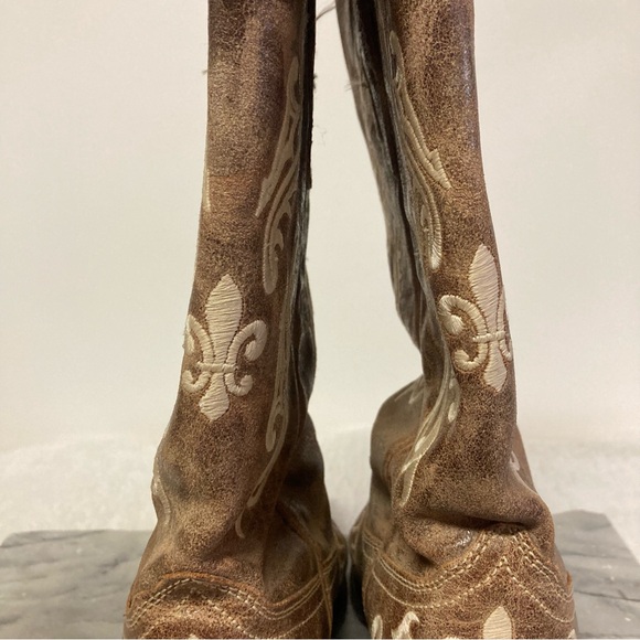 SOLD     Corral Cowboy Cowgirl Boots Sz 9 Honey Cortez Embroidered Tan Brown - Picture 6 of 15